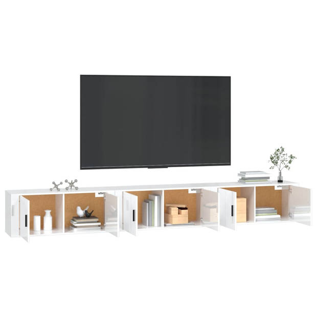 vidaXL Tv-wandmeubels 3 st 100x34,5x40 cm hoogglans wit