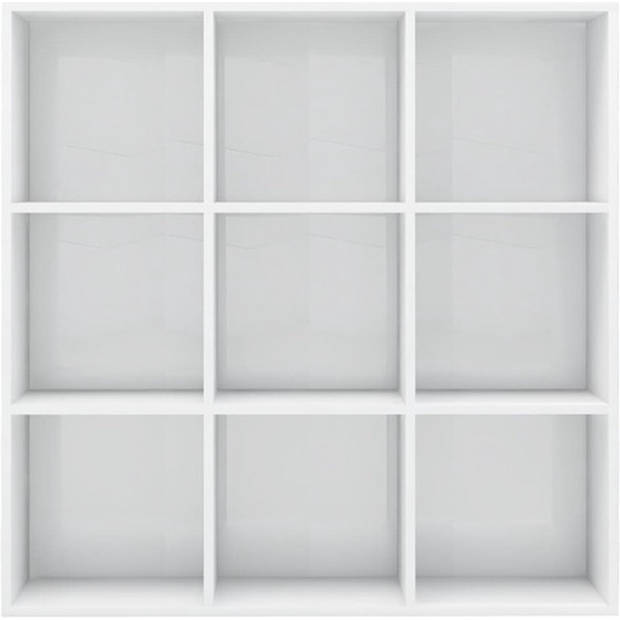 The Living Store Boekenkast - 98 x 30 x 98 cm - Hoogglans wit spaanplaat