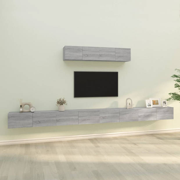 The Living Store TV Meubelset - Klassiek design - Hoge kwaliteit - Voldoende opbergruimte - Wandgemonteerd - Kleur-