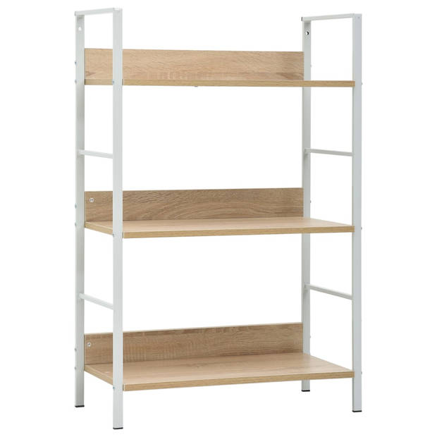 The Living Store Boekenkast 3-laags - 60 x 27.6 x 90.5 cm - Spaanplaat en staal