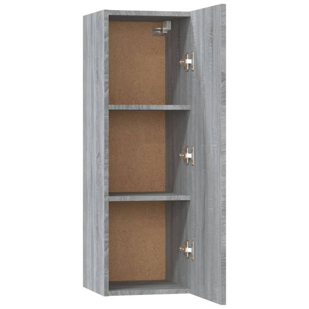 The Living Store TV-meubelset Grijs Sonoma Eiken - Set van 2x 30.5x30x30 cm - 1x 30.5x30x90 cm - 2x 80x30x30 cm