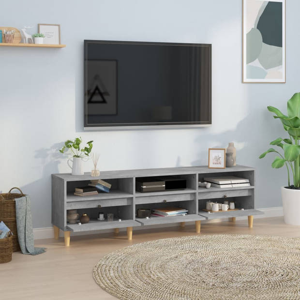 The Living Store Tv-kast - Betongrijs - 150 x 30 x 44.5 cm - Duurzaam materiaal