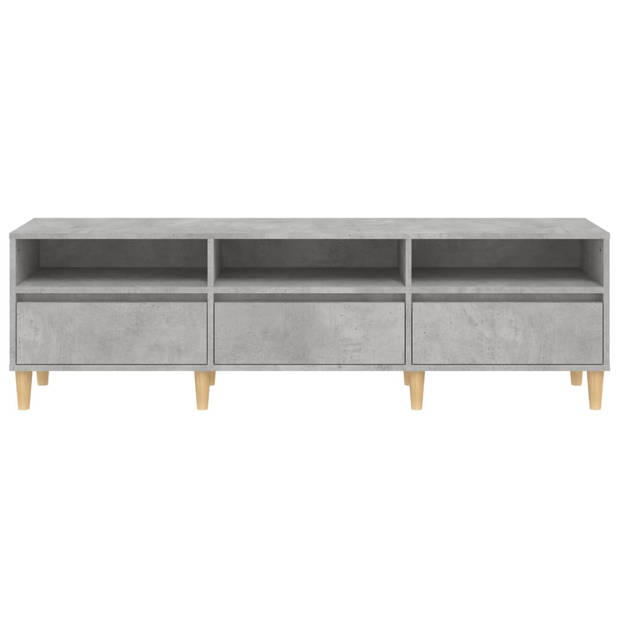 The Living Store Tv-kast - Betongrijs - 150 x 30 x 44.5 cm - Duurzaam materiaal