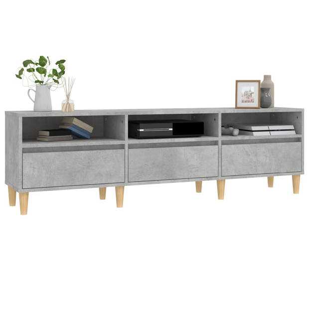 The Living Store Tv-kast - Betongrijs - 150 x 30 x 44.5 cm - Duurzaam materiaal