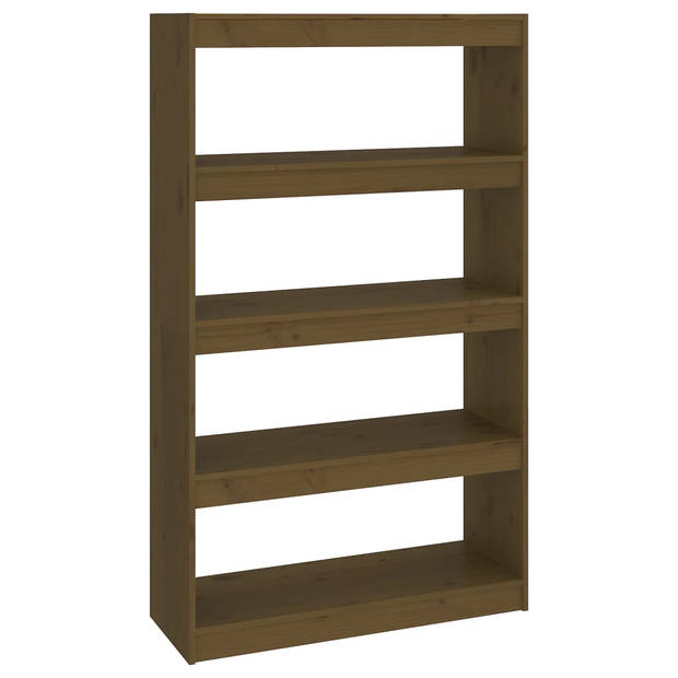 The Living Store Boekenkast Grenenhout - 80 x 30 x 135.5 cm - Honingbruin