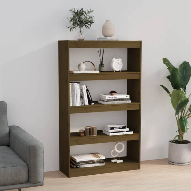 The Living Store Boekenkast Grenenhout - 80 x 30 x 135.5 cm - Honingbruin