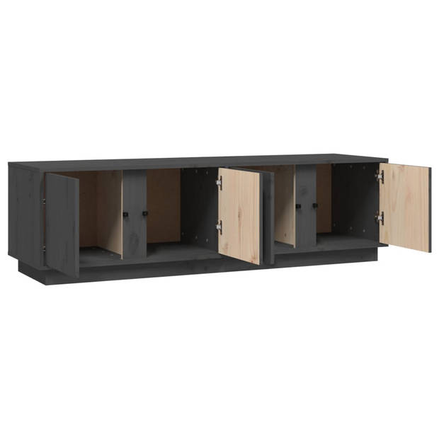 The Living Store Tv-meubel - Grenenhout - 140 x 40 x 40 cm - Grijs