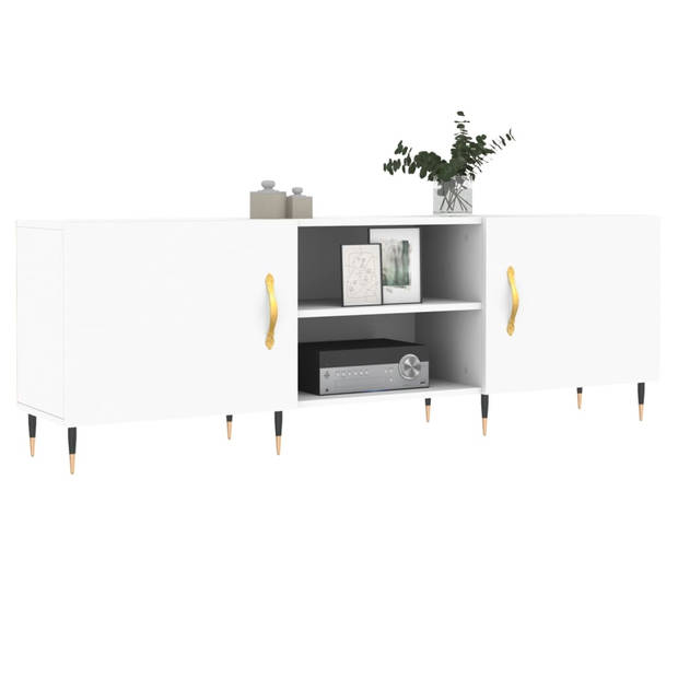 The Living Store Televisiekast X - Tv-meubel 150x30x50 cm - Hoogglans wit