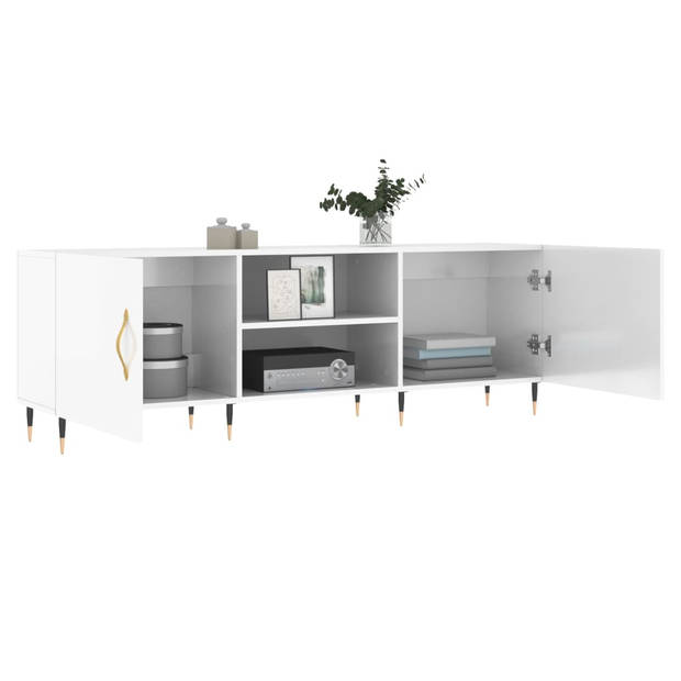 The Living Store Televisiekast X - Tv-meubel 150x30x50 cm - Hoogglans wit