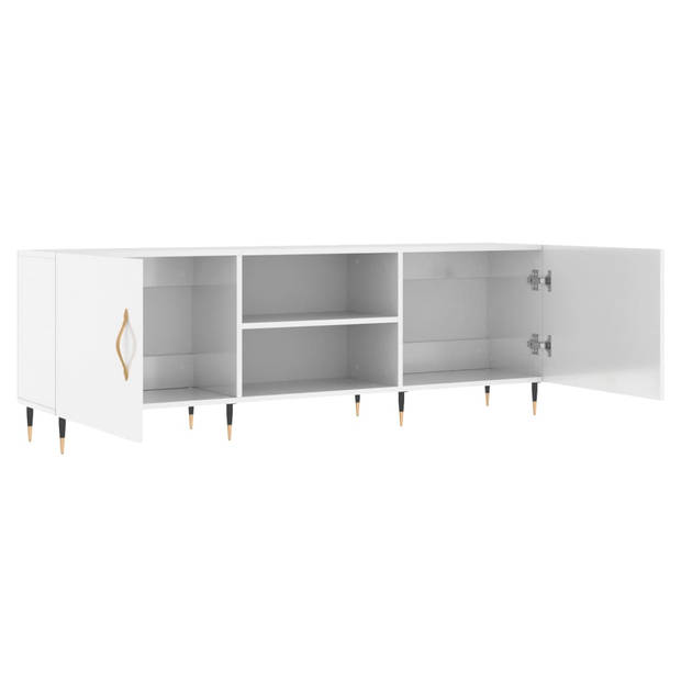 The Living Store Televisiekast X - Tv-meubel 150x30x50 cm - Hoogglans wit