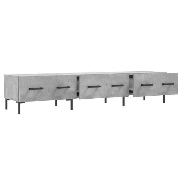 The Living Store TV-meubel Betongrijs - 150 x 36 x 30 cm - bewerkt hout en ijzer