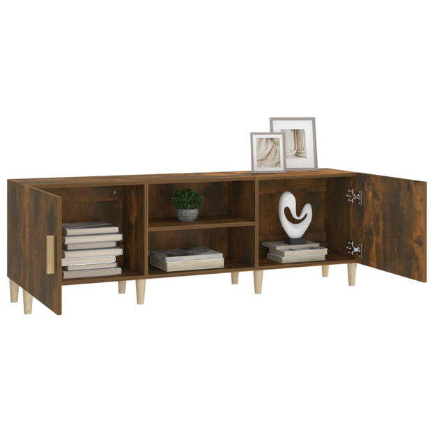 The Living Store Tv-Kast - Klassiek Gerookt Eiken - 150x30x50 cm - Sterk en Stevig