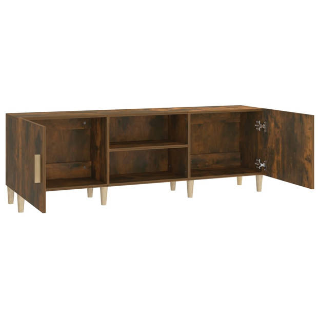 The Living Store Tv-Kast - Klassiek Gerookt Eiken - 150x30x50 cm - Sterk en Stevig