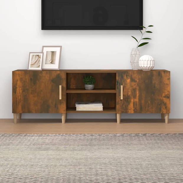 The Living Store Tv-Kast - Klassiek Gerookt Eiken - 150x30x50 cm - Sterk en Stevig