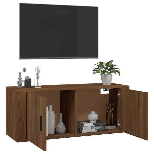 The Living Store TV-kast Classic - Wandmeubel - 100x34.5x40 cm - Bruineiken