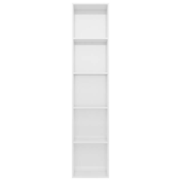 The Living Store Boekenkast - Hoogglans wit - 40 x 30 x 189 cm - 5 schappen