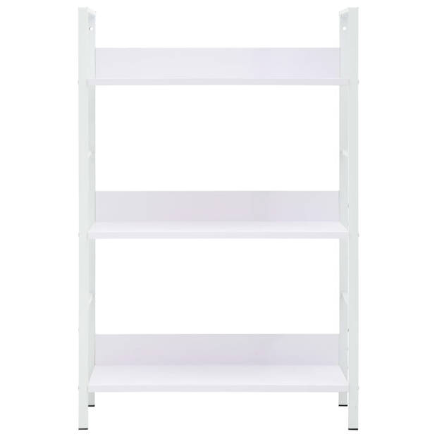 The Living Store Boekenkast 3-laags - 60 x 27.6 x 90.5 cm - Wit - spaanplaat en staal