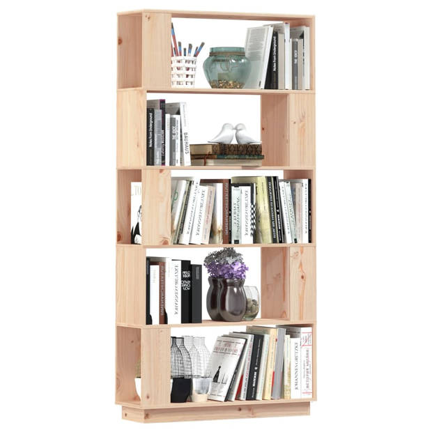 The Living Store Boekenkast Rustiek - 80 x 25 x 163.5 cm - Massief grenenhout