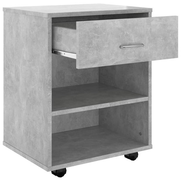 The Living Store Verrijdbare kast - Betongrijs - 46 x 36 x 59 cm - Duurzaam en functioneel