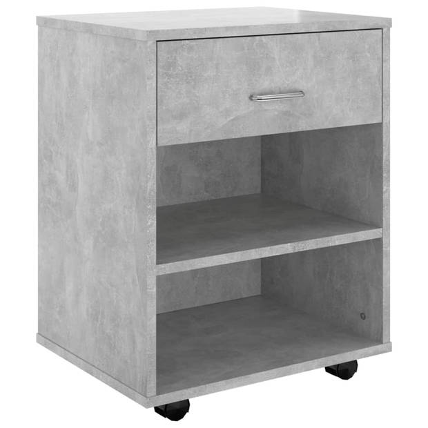 The Living Store Verrijdbare kast - Betongrijs - 46 x 36 x 59 cm - Duurzaam en functioneel