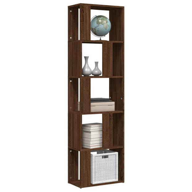 The Living Store Boekenkast - Hoge Kwaliteit - 45x24x160cm - Bruineiken