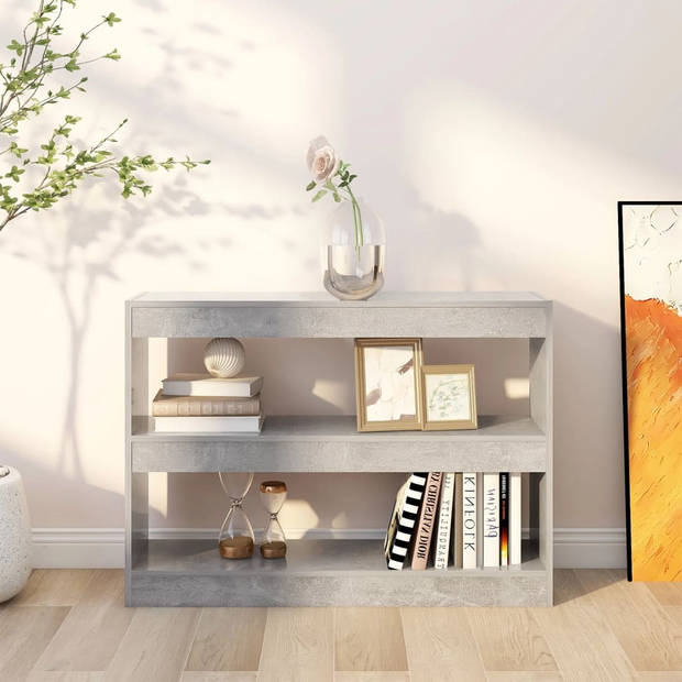 The Living Store Boekenkast Betongrijs 100 x 30 x 72 cm - veelzijdig en stevig