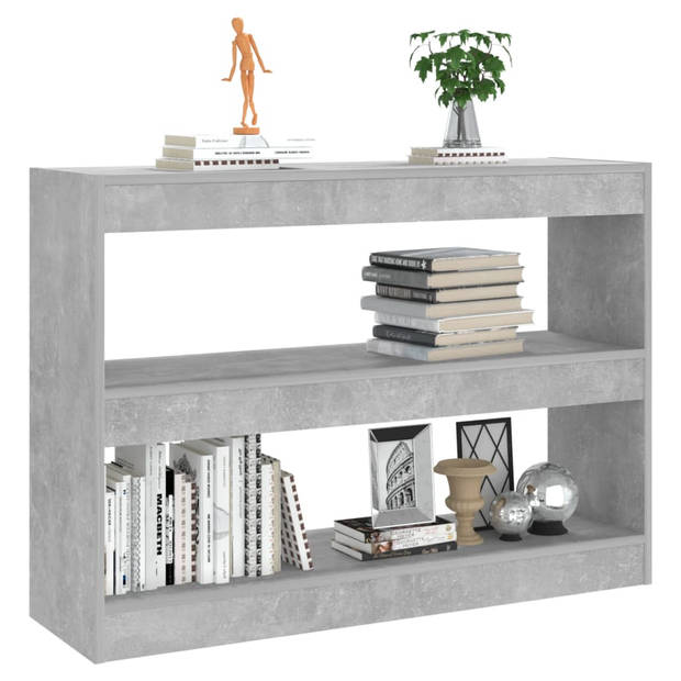 The Living Store Boekenkast Betongrijs 100 x 30 x 72 cm - veelzijdig en stevig