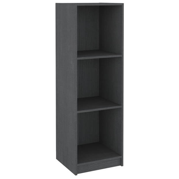 The Living Store Boekenkast/kamerscherm 36x33x110 cm massief grenenhout grijs - Kast