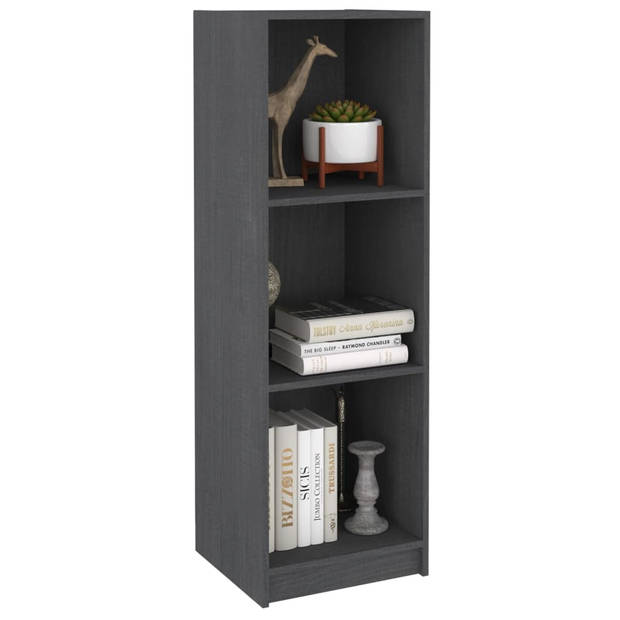 The Living Store Boekenkast/kamerscherm 36x33x110 cm massief grenenhout grijs - Kast