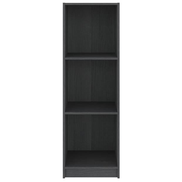 The Living Store Boekenkast/kamerscherm 36x33x110 cm massief grenenhout grijs - Kast