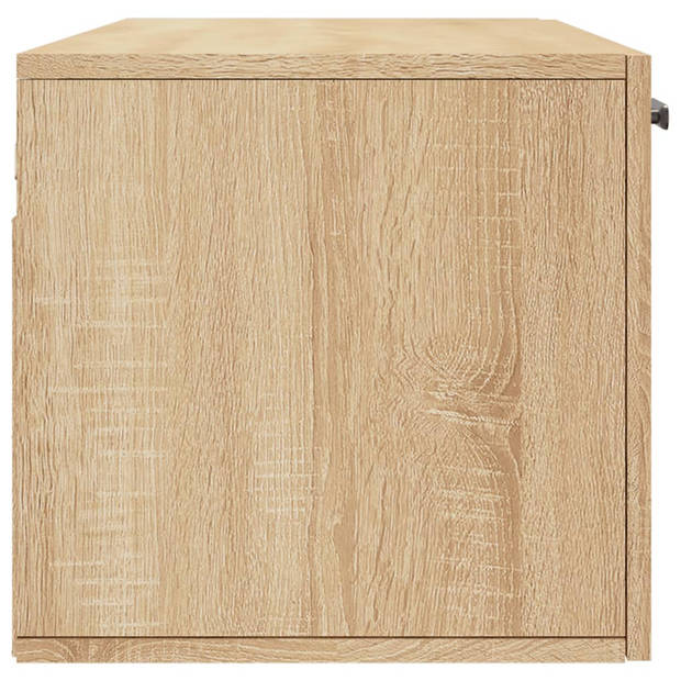 The Living Store Wandkast Sonoma Eiken - Zwevend - 100 x 36.5 x 35 cm - Duurzaam hout - Montage vereist