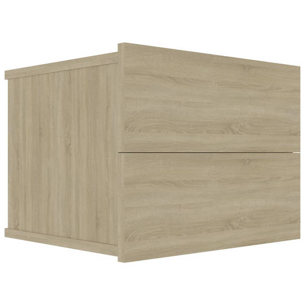 vidaXL Nachtkastjes 2 st 40x30x30 cm bewerkt hout sonoma eikenkleurig