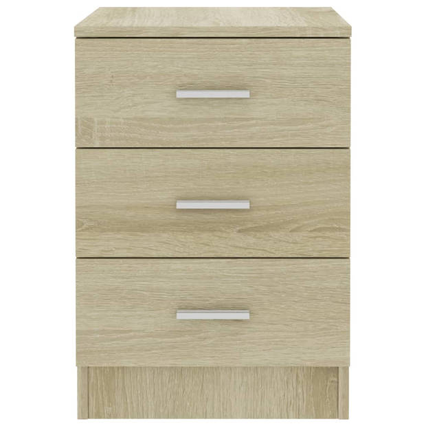 vidaXL Nachtkastjes 2 st 38x35x56 cm bewerkt hout sonoma eikenkleurig