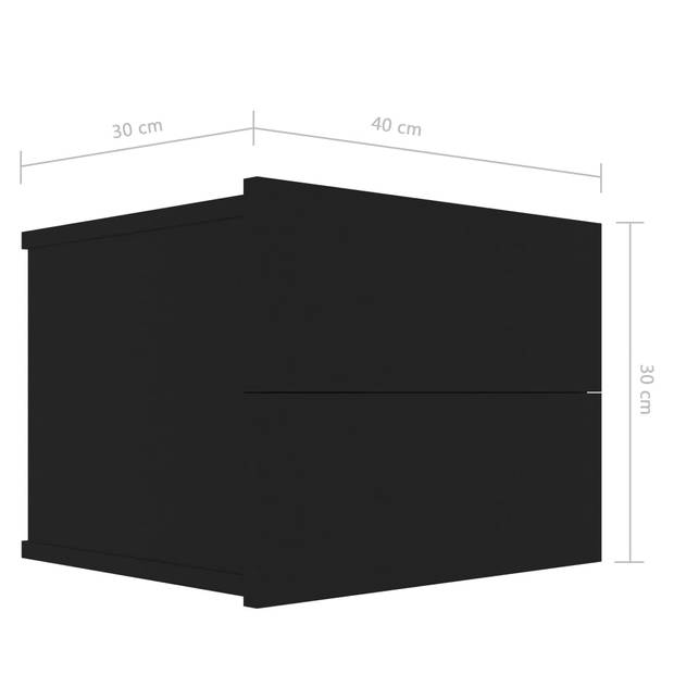 vidaXL Nachtkastjes 2 st 40x30x30 cm bewerkt hout zwart