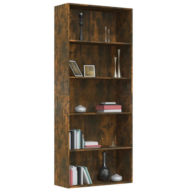 vidaXL Boekenkast 80x30x189 cm bewerkt hout gerookt eikenkleurig