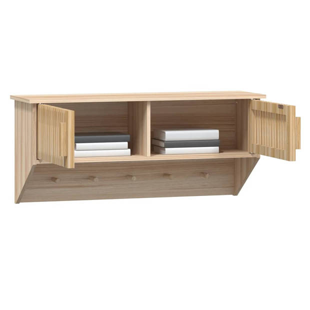 The Living Store Wandkast - Compacte - Houten - 80 x 24 x 35.5 cm