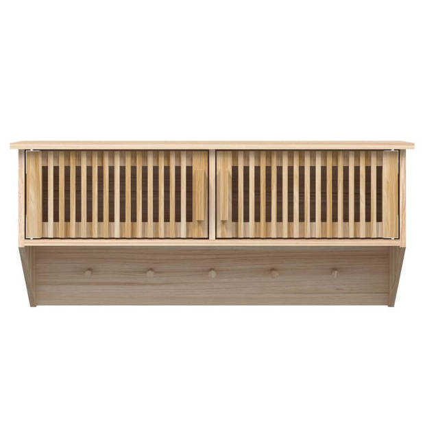 vidaXL Wandkast met haken 80x24x35,5 cm bewerkt hout