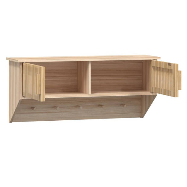 The Living Store Wandkast - Compacte - Houten - 80 x 24 x 35.5 cm