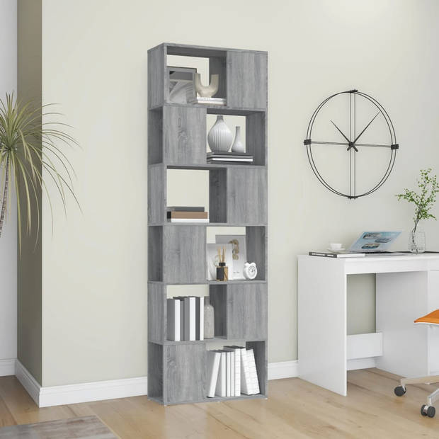 vidaXL Boekenkast/kamerscherm 60x24x186 cm grijs sonoma eiken