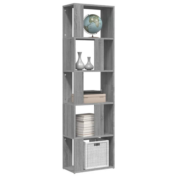 The Living Store Boekenkast - Grijs Sonoma Eiken - 45 x 24 x 160 cm - Kwaliteitshout