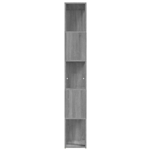 The Living Store Boekenkast - Grijs Sonoma Eiken - 45 x 24 x 160 cm - Kwaliteitshout