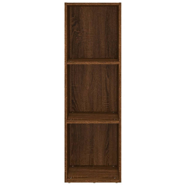 The Living Store Boekenkast - Bruineiken - 36 x 30 x 114 cm - Duurzaam hout - 3 ruime vakken - Multifunctioneel