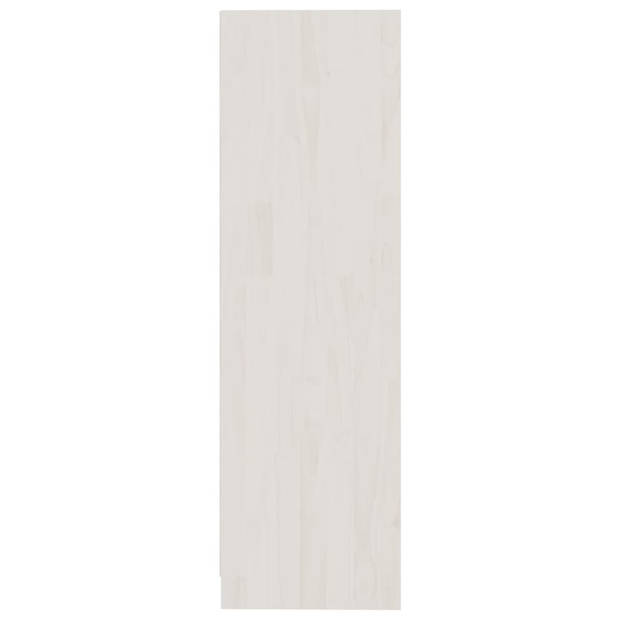 vidaXL Boekenkast/kamerscherm 104x33,5x110 cm massief grenenhout wit