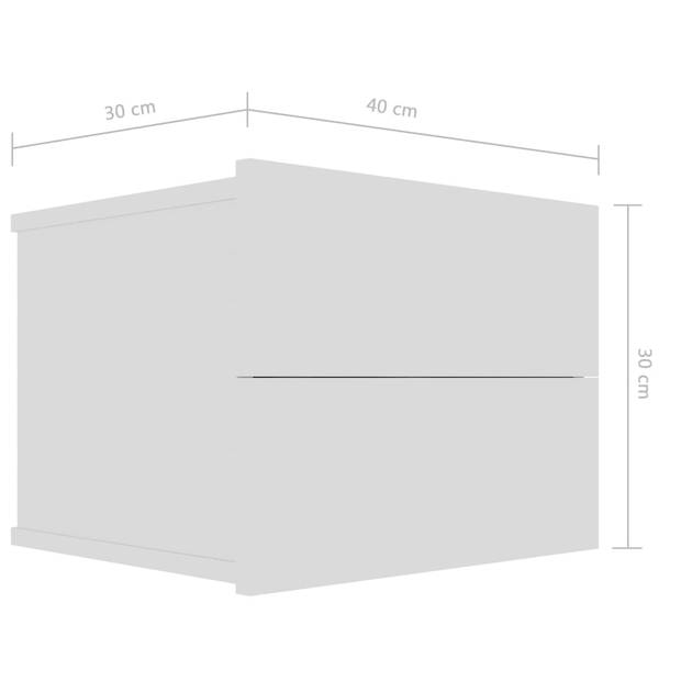 vidaXL Nachtkastjes 2 st 40x30x30 cm bewerkt hout wit