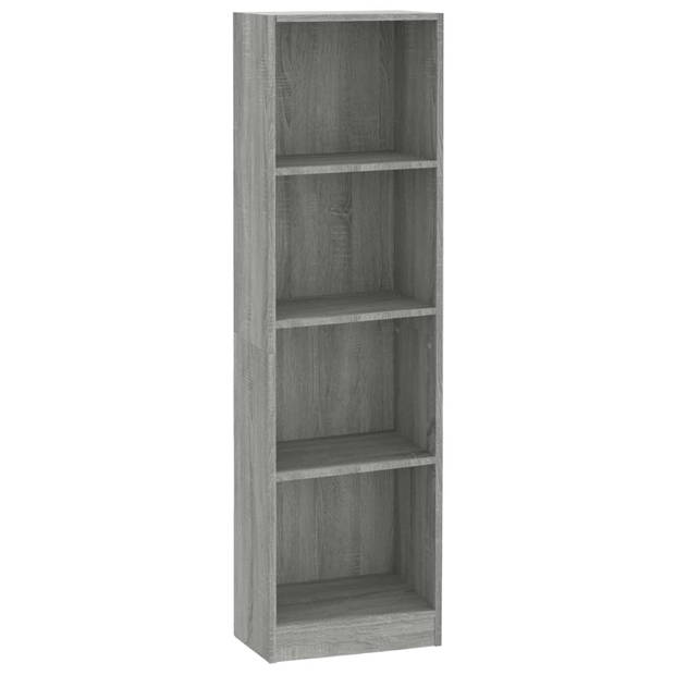 The Living Store Boekenkast - - Meubel - 40 x 24 x 143 cm - Grijs Sonoma Eiken