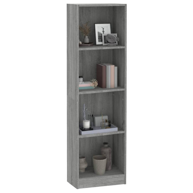 The Living Store Boekenkast - - Meubel - 40 x 24 x 143 cm - Grijs Sonoma Eiken