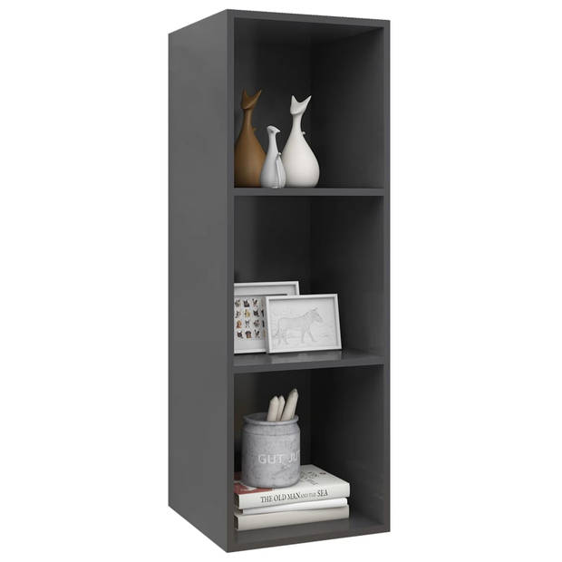 The Living Store Wandmeubel TV-grijs - 37x37x107 cm spaanplaat