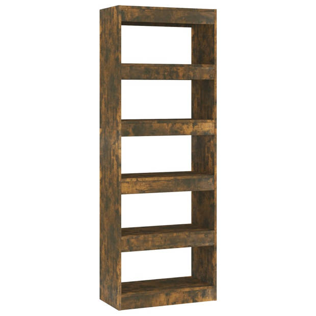 The Living Store Boekenkast Gerookt Eiken - 60 x 30 x 166 cm - Stevig en praktisch