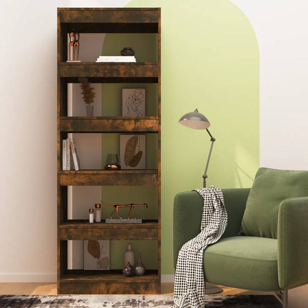 The Living Store Boekenkast Gerookt Eiken - 60 x 30 x 166 cm - Stevig en praktisch