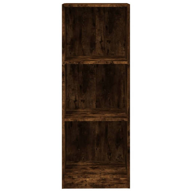 vidaXL Boekenkast 3-laags 40x24x109 cm bewerkt hout gerookt eikenkleur